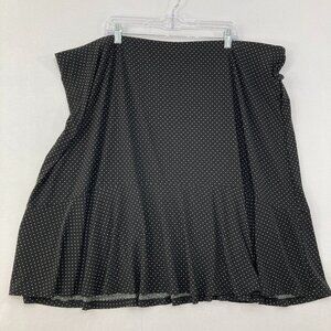 New CHAPS size 3X Black White Polka‎ Dot Stretch Knit Pull-on Skirt Comfy